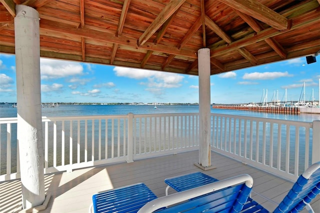 1510 1st Ave W Unit 102, Bradenton, FL 34205 - wooden terrace with a water view