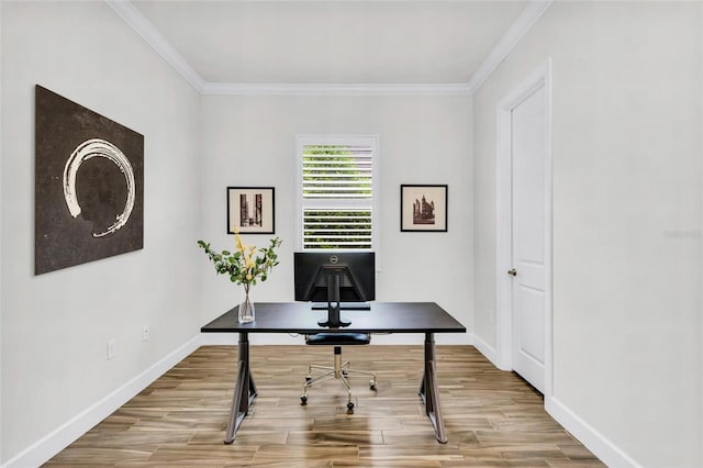 3379 Chestertown Loop, Bradenton, FL 34211 - office area with ornamental molding and wood finished floors