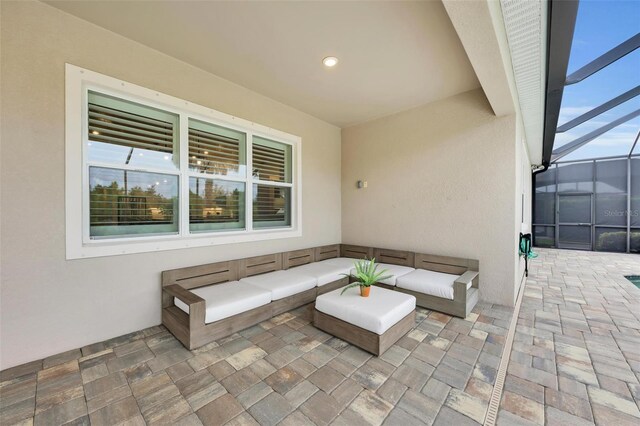 3379 Chestertown Loop, Bradenton, FL 34211 - view of patio with outdoor lounge area and a lanai