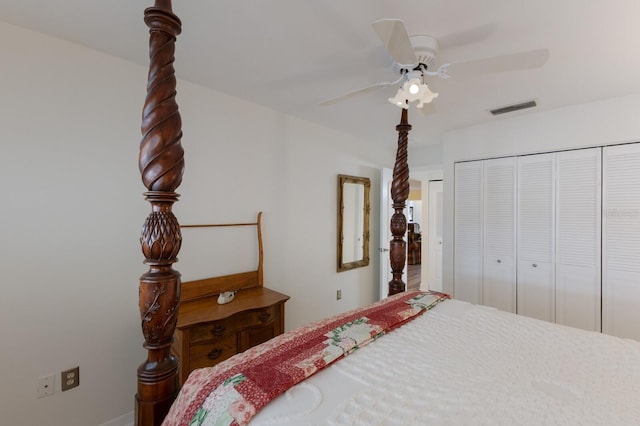 4414 Mount Vernon Dr Unit 1, Bradenton, FL 34210 - bedroom with a closet and a ceiling fan