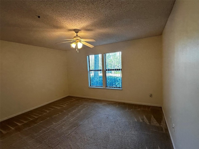 4002 Crockers Lake Blvd Unit 11, Sarasota, FL 34238 - unfurnished room with dark colored carpet, ceiling fan, and a textured ceiling