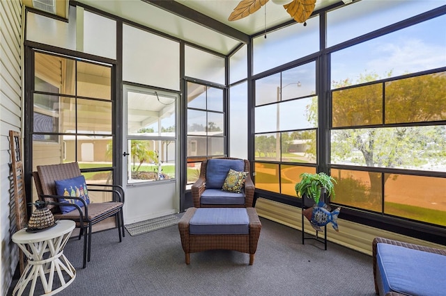 8470 Imperial Cir, Palmetto, FL 34221 - sunroom / solarium featuring a ceiling fan