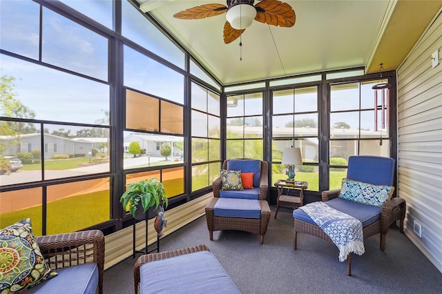 8470 Imperial Cir, Palmetto, FL 34221 - sunroom with a ceiling fan and plenty of natural light