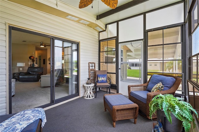 8470 Imperial Cir, Palmetto, FL 34221 - sunroom with ceiling fan and healthy amount of natural light