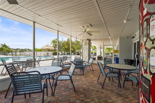 8470 Imperial Cir, Palmetto, FL 34221 - view of patio / terrace featuring ceiling fan