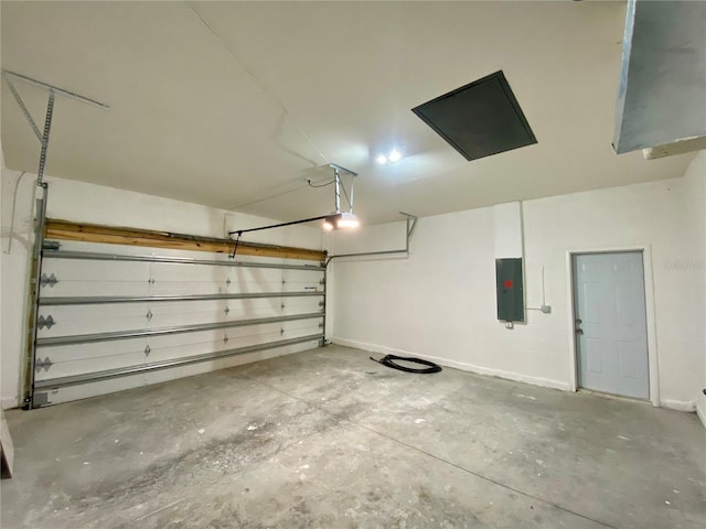 3616 Bellefonte Ave, North Port, FL 34286 - garage featuring electric panel and a garage door opener