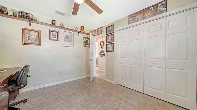 5524 Antilles Dr, Sarasota, FL 34231 - office space with ceiling fan and baseboards