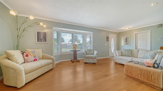 5524 Antilles Dr, Sarasota, FL 34231 - living area with light wood finished floors and ornamental molding
