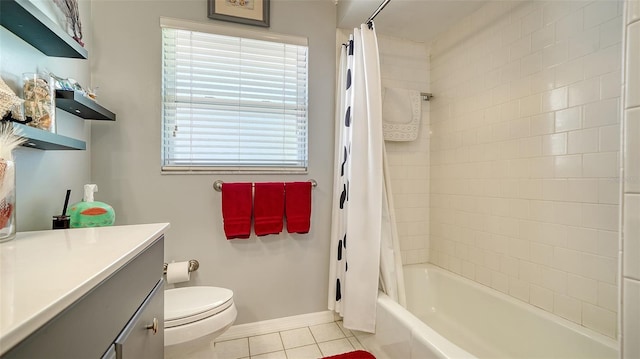 5524 Antilles Dr, Sarasota, FL 34231 - bathroom with tile patterned flooring, vanity, and shower / bath combo