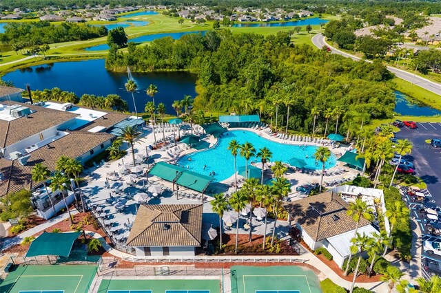2411 New Haven Cir Unit 70, Sun City Center, FL 33573 - aerial view of a nearby body of water