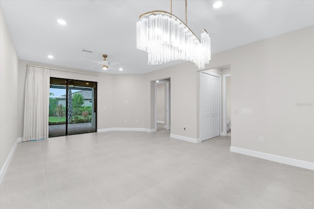 7661 Summerland Cv, Bradenton, FL 34202 - spare room with recessed lighting and ceiling fan