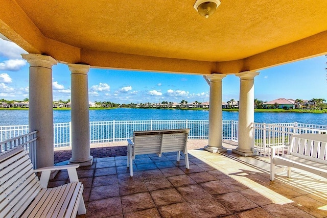 5662 Fossano Dr, Sarasota, FL 34238 - view of patio featuring a water view