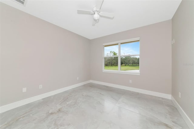 920 Lena Ln, Sarasota, FL 34240 - empty room with light marble finish flooring and ceiling fan
