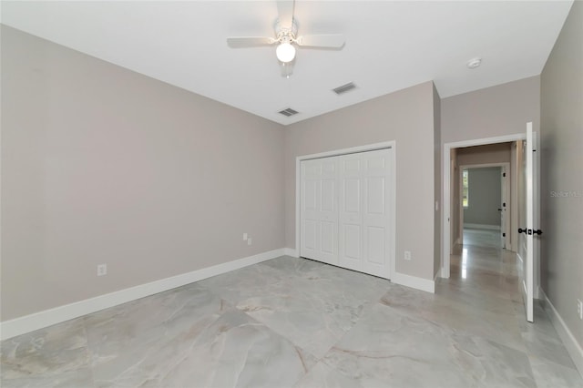 920 Lena Ln, Sarasota, FL 34240 - unfurnished bedroom with a closet and a ceiling fan