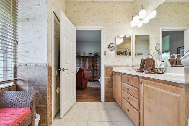 1415 Millbrook Cir, Bradenton, FL 34212 - full bathroom with ensuite bath, double vanity, and tile patterned floors