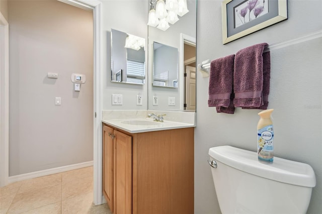 1415 Millbrook Cir, Bradenton, FL 34212 - bathroom featuring vanity, a chandelier, and tile patterned floors
