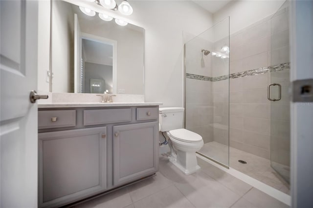 4735 Cassio Ct, Bradenton, FL 34211 - full bathroom with tile patterned flooring, a stall shower, and vanity