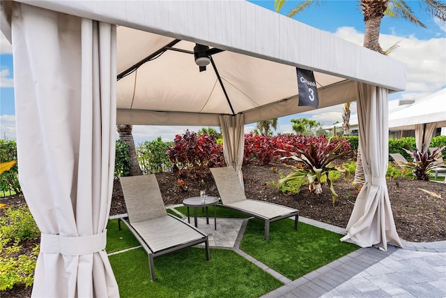 4735 Cassio Ct, Bradenton, FL 34211 - view of green lawn featuring a gazebo and a patio