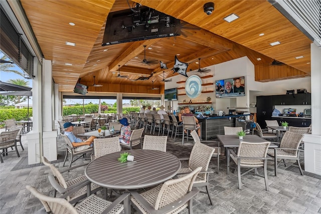 4735 Cassio Ct, Bradenton, FL 34211 - view of patio with outdoor dining space and a ceiling fan