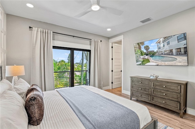 119 Avenida Messina, Sarasota, FL 34242 - bedroom featuring light wood finished floors, recessed lighting, and ceiling fan
