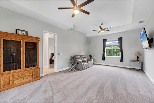 16038 39th Gln E, Parrish, FL 34219 - living area featuring ceiling fan and light colored carpet