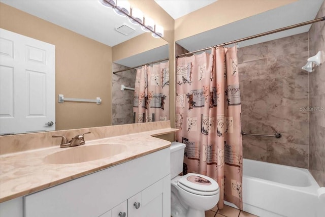 327 40th Ct W, Palmetto, FL 34221 - full bathroom featuring vanity, shower / bathtub combination with curtain, and tile patterned flooring