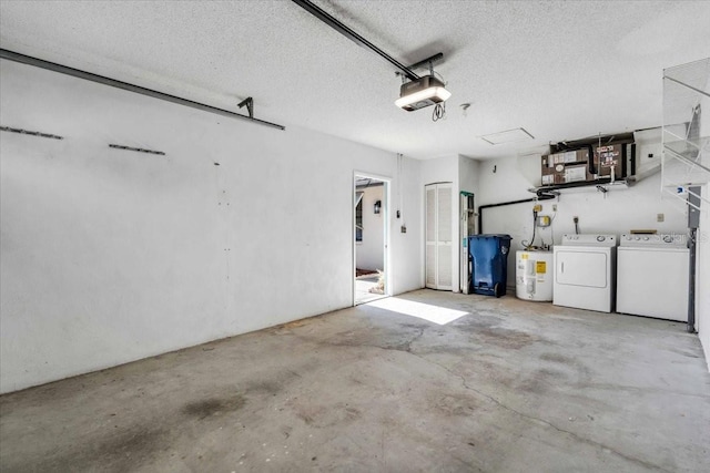 327 40th Ct W, Palmetto, FL 34221 - garage with washer and dryer, a garage door opener, and water heater