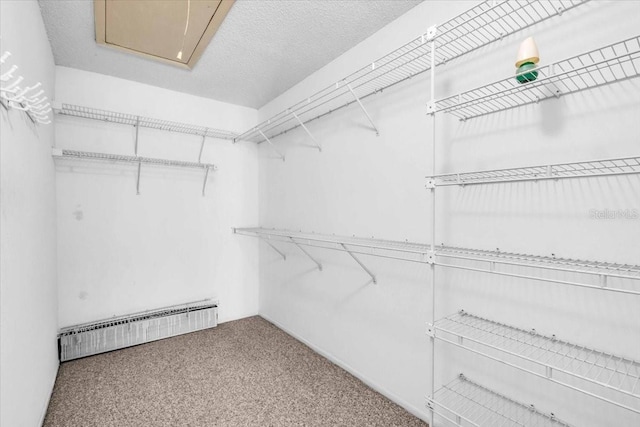 327 40th Ct W, Palmetto, FL 34221 - spacious closet featuring a baseboard heating unit and carpet flooring