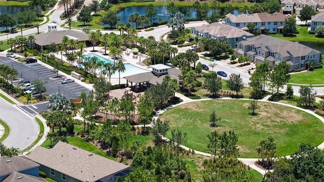 11223 Spring Gate Trl, Bradenton, FL 34211 - aerial perspective of suburban area featuring a nearby body of water and a pool