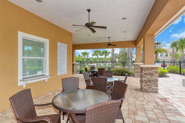 11223 Spring Gate Trl, Bradenton, FL 34211 - view of patio / terrace featuring outdoor dining area and ceiling fan