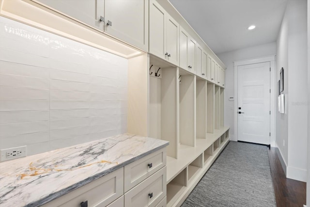 676 Regatta Way, Bradenton, FL 34208 - mudroom with dark wood-style floors and recessed lighting
