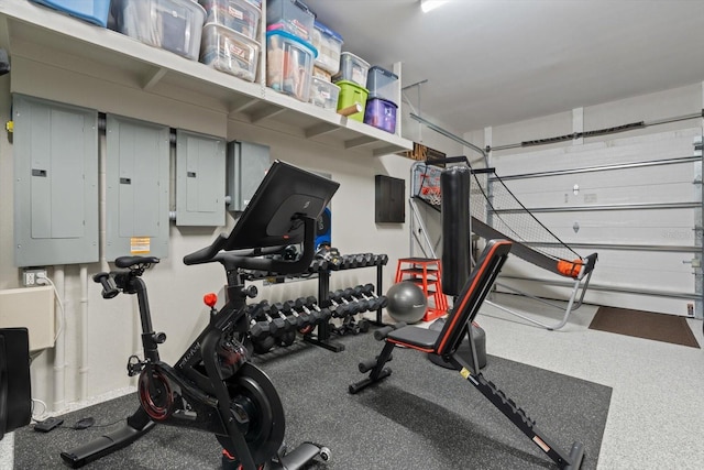676 Regatta Way, Bradenton, FL 34208 - workout area with electric panel