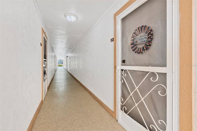 618 Bird Bay Dr S Unit 113, Venice, FL 34285 - hallway with baseboards and carpet floors