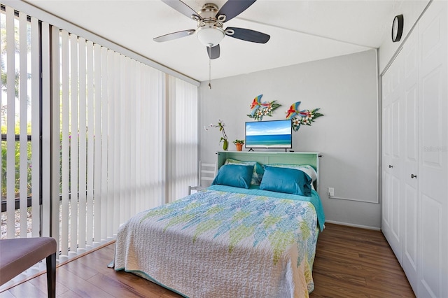 618 Bird Bay Dr S Unit 113, Venice, FL 34285 - bedroom with multiple windows, wood finished floors, and a closet