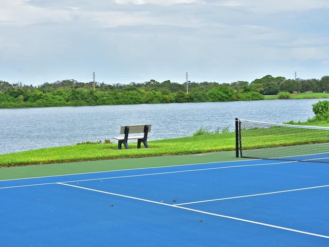 5184 51st Ln W, Bradenton, FL 34210 - view of tennis court featuring a water view