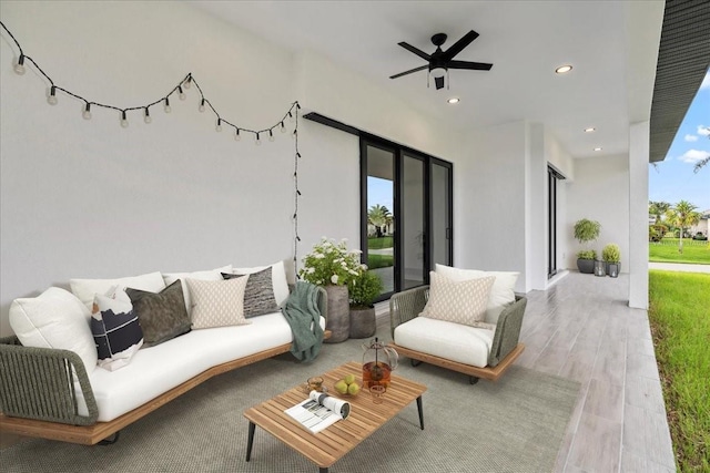 9150 Key W St, Port Charlotte, FL 33981 - view of patio / terrace featuring an outdoor living space and a ceiling fan
