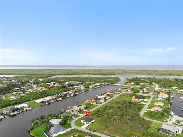 9150 Key W St, Port Charlotte, FL 33981 - aerial view of property's location with a large body of water and nearby suburban area