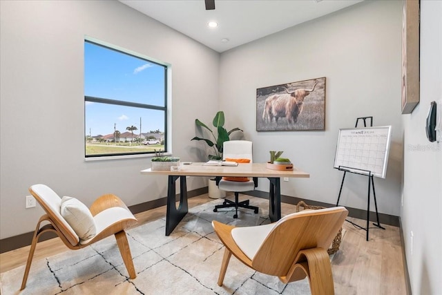 9150 Key W St, Port Charlotte, FL 33981 - office area with light wood-style floors and recessed lighting