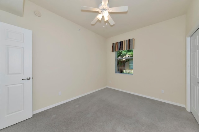 318 Winding Brook Ln Unit 104, Bradenton, FL 34212 - unfurnished bedroom with carpet floors, vaulted ceiling, and a ceiling fan