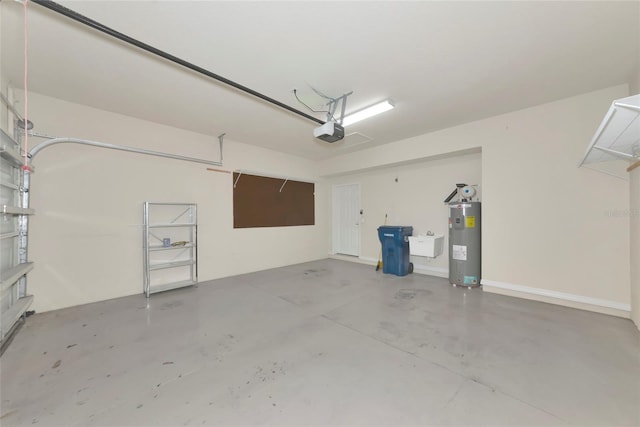 318 Winding Brook Ln Unit 104, Bradenton, FL 34212 - garage featuring electric water heater and a garage door opener