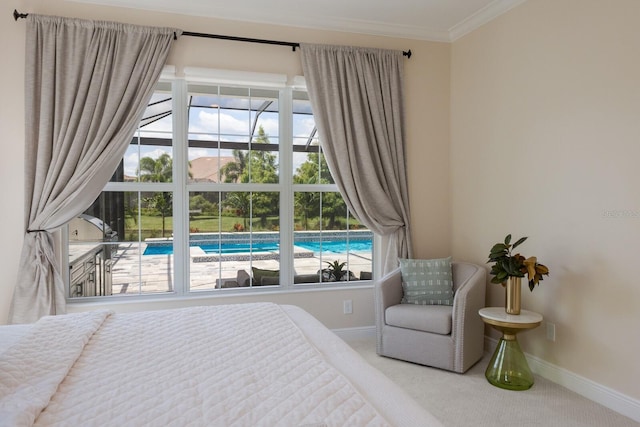 16511 Cornwall Ln, Lakewood Ranch, FL 34202 - bedroom featuring carpet and crown molding
