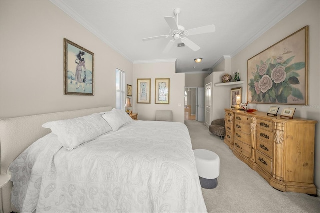 2937 Seasons Blvd, Sarasota, FL 34240 - bedroom featuring light colored carpet, crown molding, a ceiling fan, and a closet