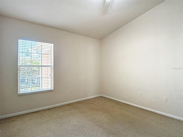 26548 Castleview Way, Wesley Chapel, FL 33544 - spare room featuring plenty of natural light, light colored carpet, and lofted ceiling