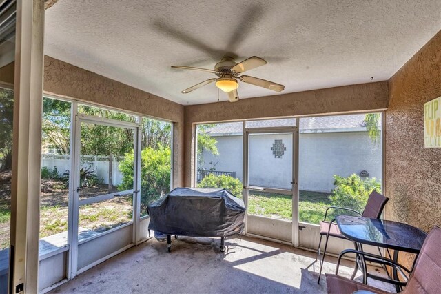 815 Greenview Dr, Apollo Beach, FL 33572 - sunroom / solarium featuring ceiling fan and plenty of natural light