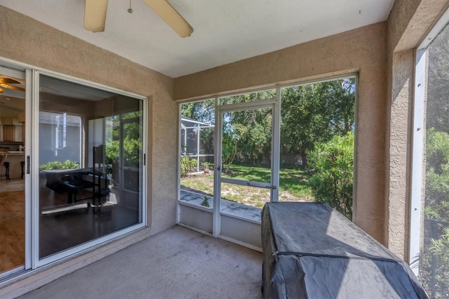 815 Greenview Dr, Apollo Beach, FL 33572 - sunroom / solarium with a ceiling fan