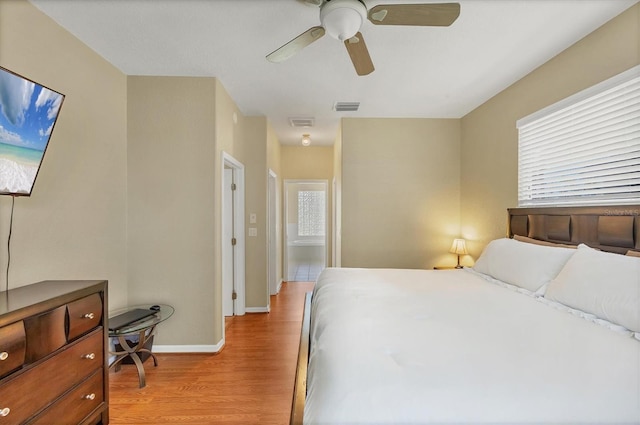 815 Greenview Dr, Apollo Beach, FL 33572 - bedroom featuring light wood-type flooring and a ceiling fan