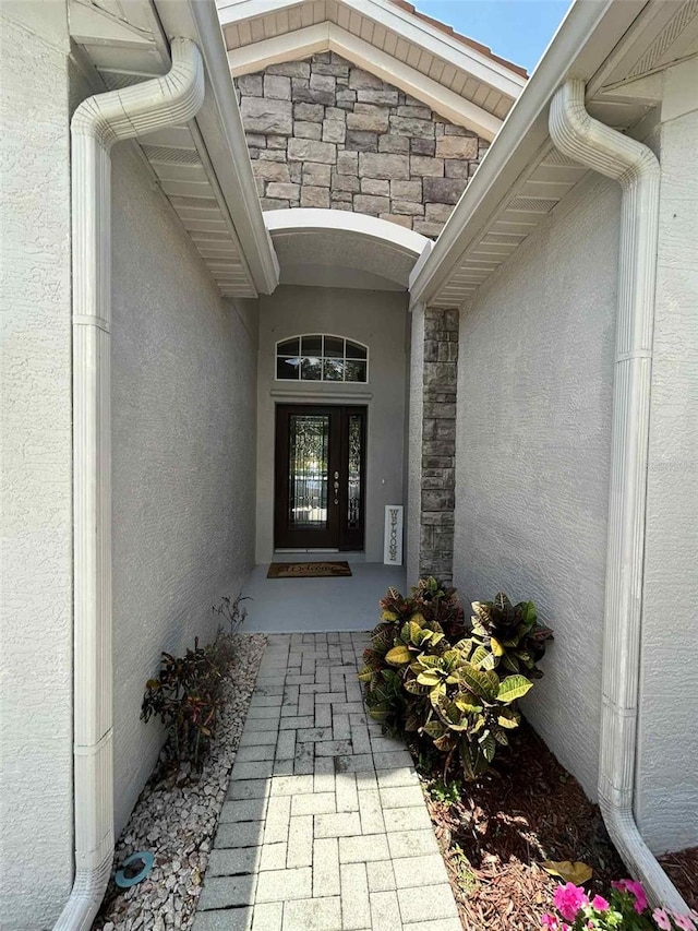 4407 67th St E, Bradenton, FL 34203 - entrance to property with stone siding and stucco siding