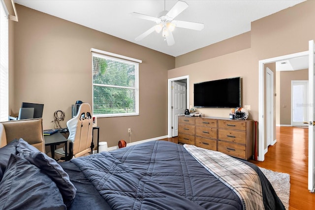21705 67th Ave E, Bradenton, FL 34211 - bedroom with wood finished floors and ceiling fan