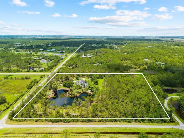 21705 67th Ave E, Bradenton, FL 34211 - aerial view of property's location with a large body of water and property parcel outlined