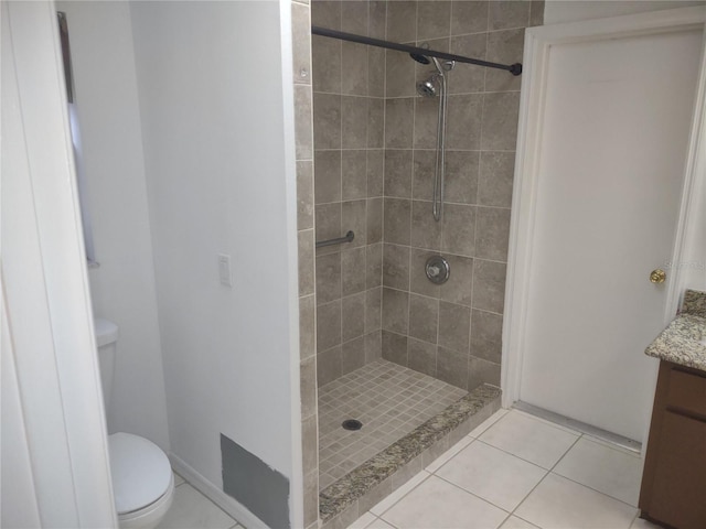 8851 S Brittany Path, Inverness, FL 34452 - bathroom featuring a shower stall, vanity, and tile patterned flooring